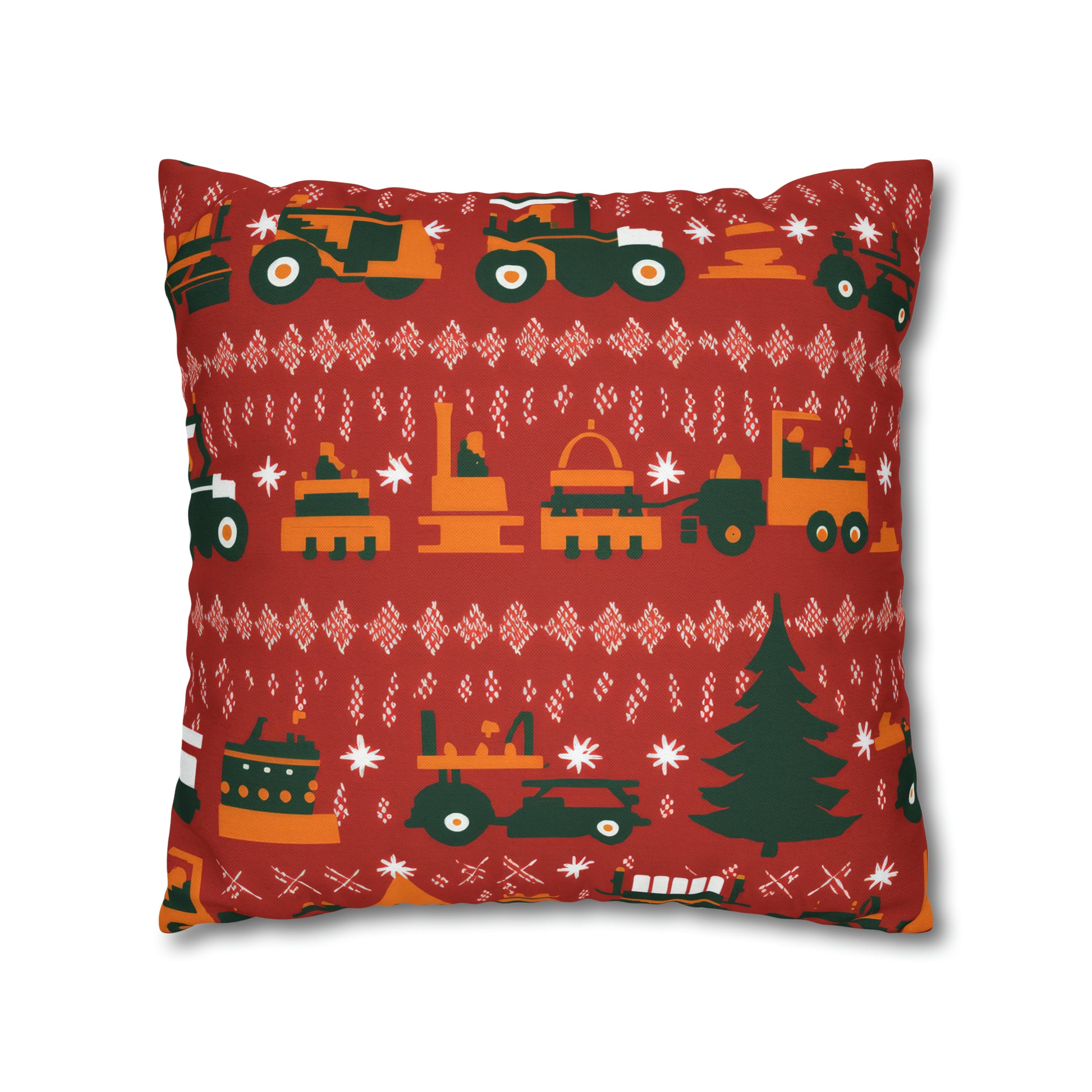 Construction Trucks Pillowcase, Kids Tractors Farm Pillow Red Pillow Cover    - HolidayShoppingFinds