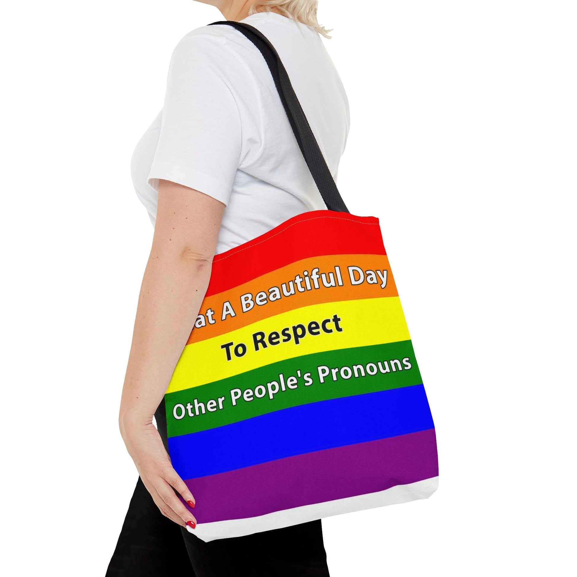 What A Beautiful Day to Respect Other People's Pronouns Tote Pride Equality LGBTQ+ Bag    - HolidayShoppingFinds