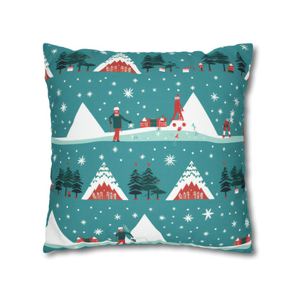 Winter Wonderland Pillowcase Holiday Cabin Snowy Mountain Pillow Décor, Holiday Gift    - HolidayShoppingFinds