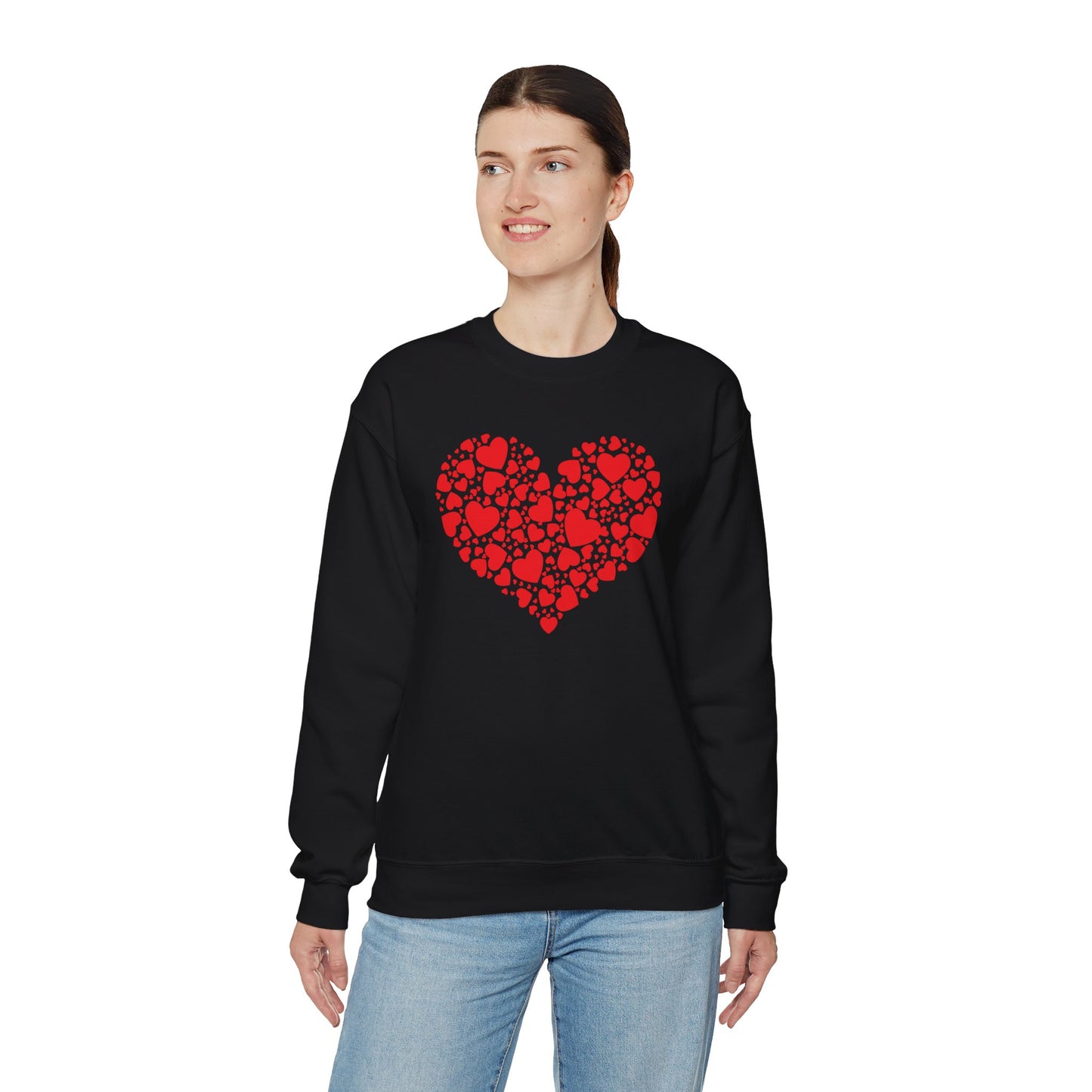 Double Heart Valentines Day Sweatshirt, Heart Sweatshirt Womens Mens    - HolidayShoppingFinds