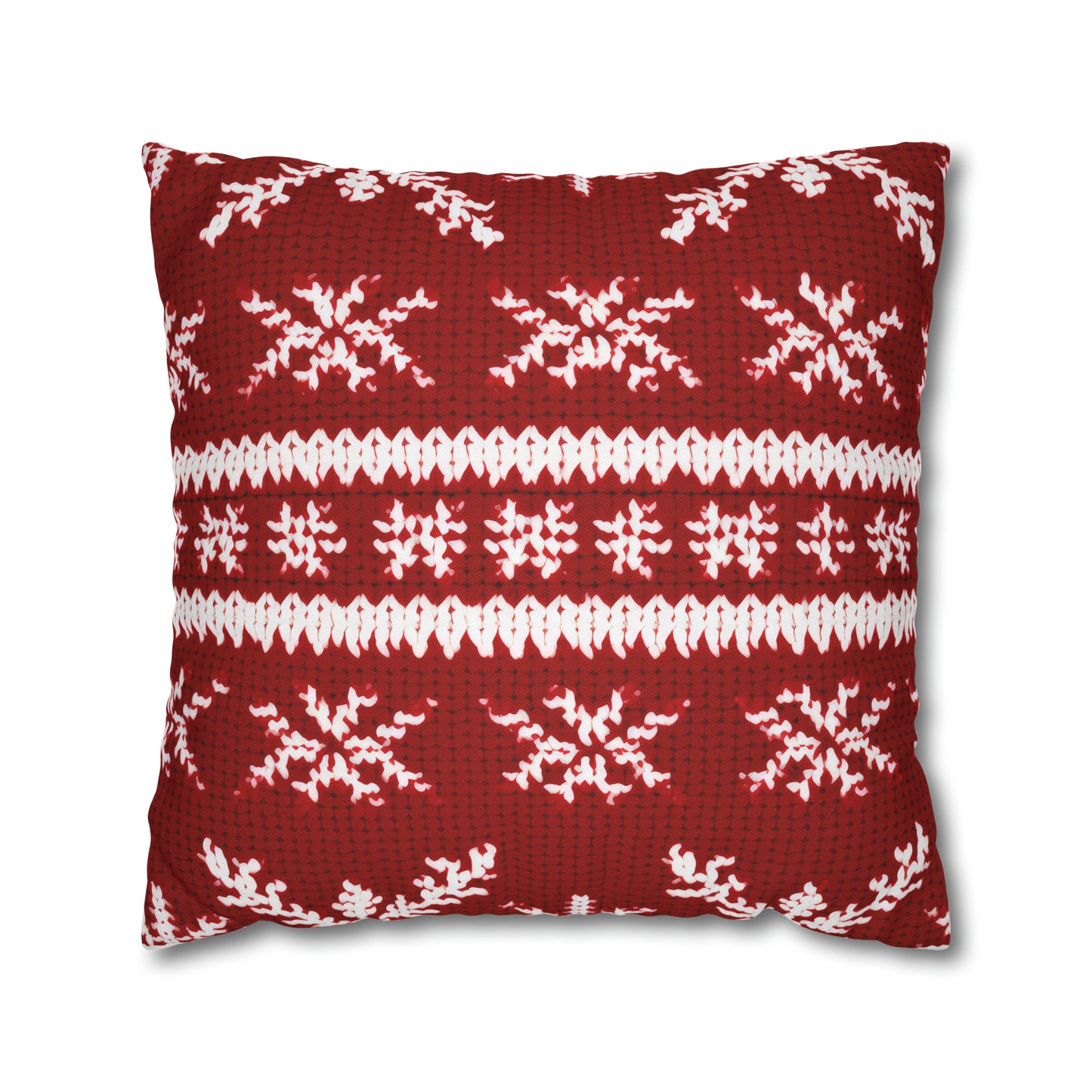 Scandinavian Holiday Pattern Red Square Pillow Case, Christmas Pillow Throw, Holiday Gift    - HolidayShoppingFinds