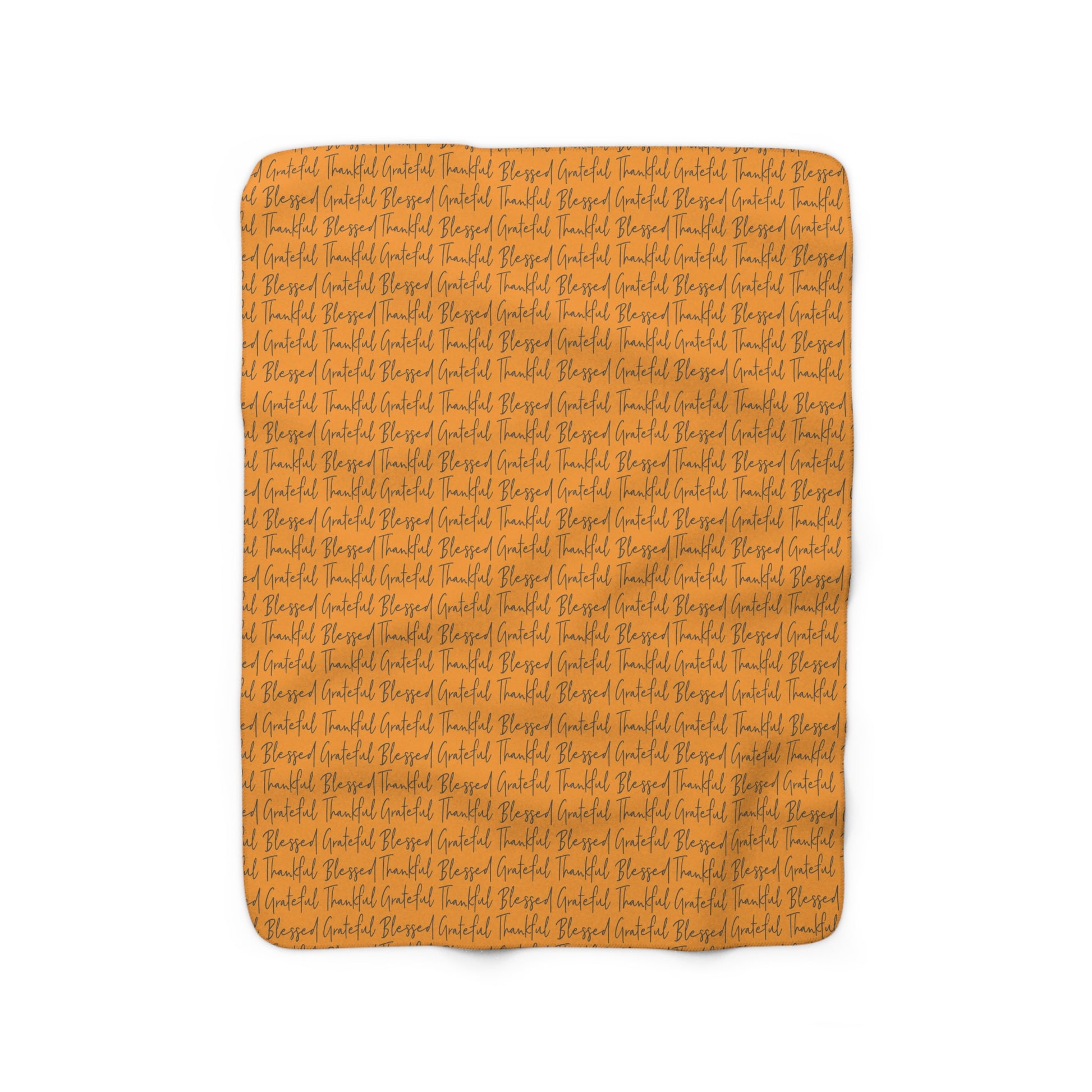 Thankful Blessed Grateful Sherpa Fleece Blanket, Fall Throw Blanket    - HolidayShoppingFinds