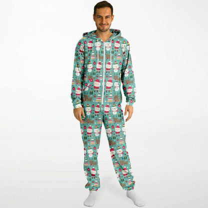 Merry Trio Green Adult Jumpsuit Gender-Neutral Athletic Onesie PJs    - HolidayShoppingFinds