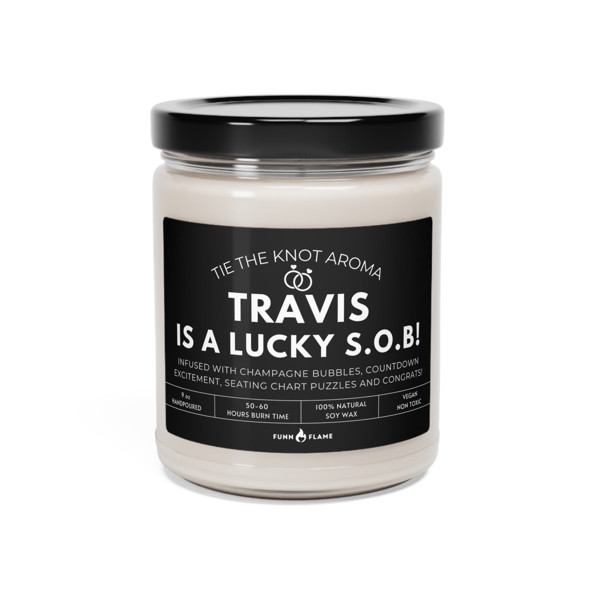 Lucky S.O.B. Candle Funny Bachelor Bachelorette Party Bridal Gift (B) 100% Vegan Soy Wax Candle Eco-Friendly Long-Lasting Candle Unscented 9oz  - HolidayShoppingFinds