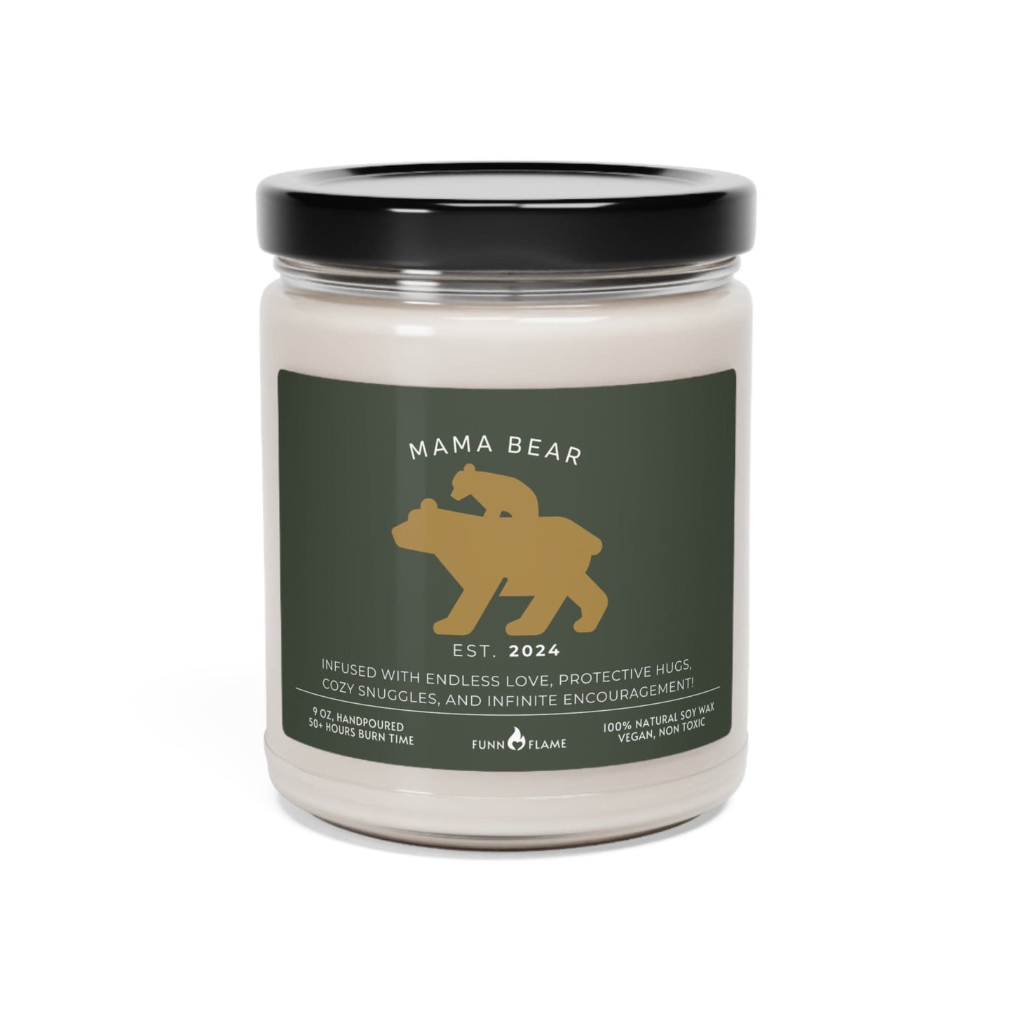 Mama Bear Candle, Personalized Gift For Mom, Scented Candle Green, 100% Vegan Soy Wax Candle Eco-Friendly Long-Lasting Candle White Sage + Lavender 9oz  - HolidayShoppingFinds