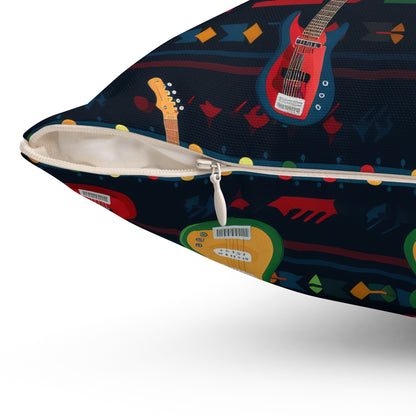 Rockstar Electric Guitar Pillow, Guitarist Gift, Music Lover Pillow (Insert Incl.) Black Blanket    - HolidayShoppingFinds