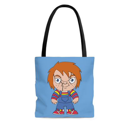 Chucky Tote Bag, Halloween Scary Doll Handbag, Horror Movie Fan Gift, Blue Trick or Treat Bag Small   - HolidayShoppingFinds