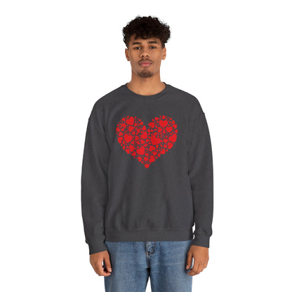 Double Heart Valentines Day Sweatshirt, Heart Sweatshirt Womens Mens    - HolidayShoppingFinds