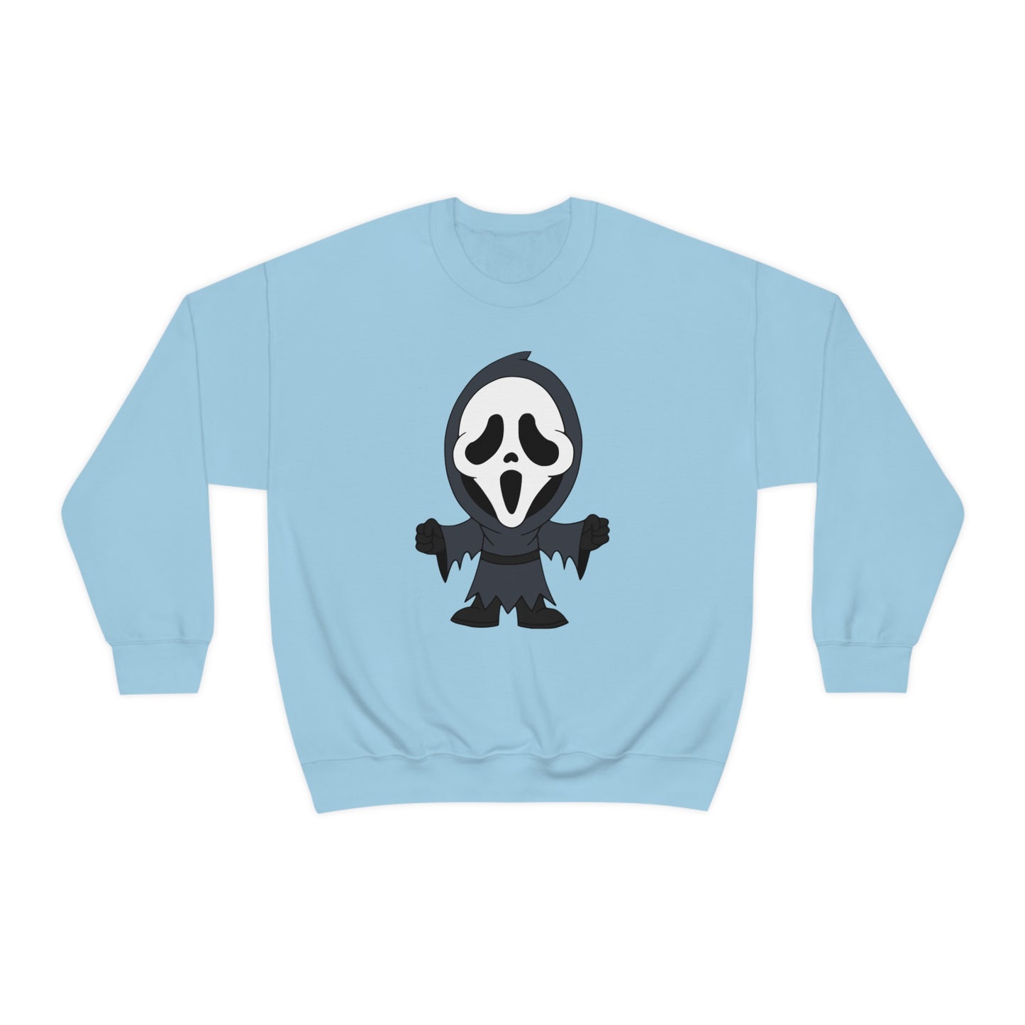 Ghostface Scream "Trick or Scream!" Halloween Unisex Sweatshirt Costume S-5XL S Light Blue  - HolidayShoppingFinds