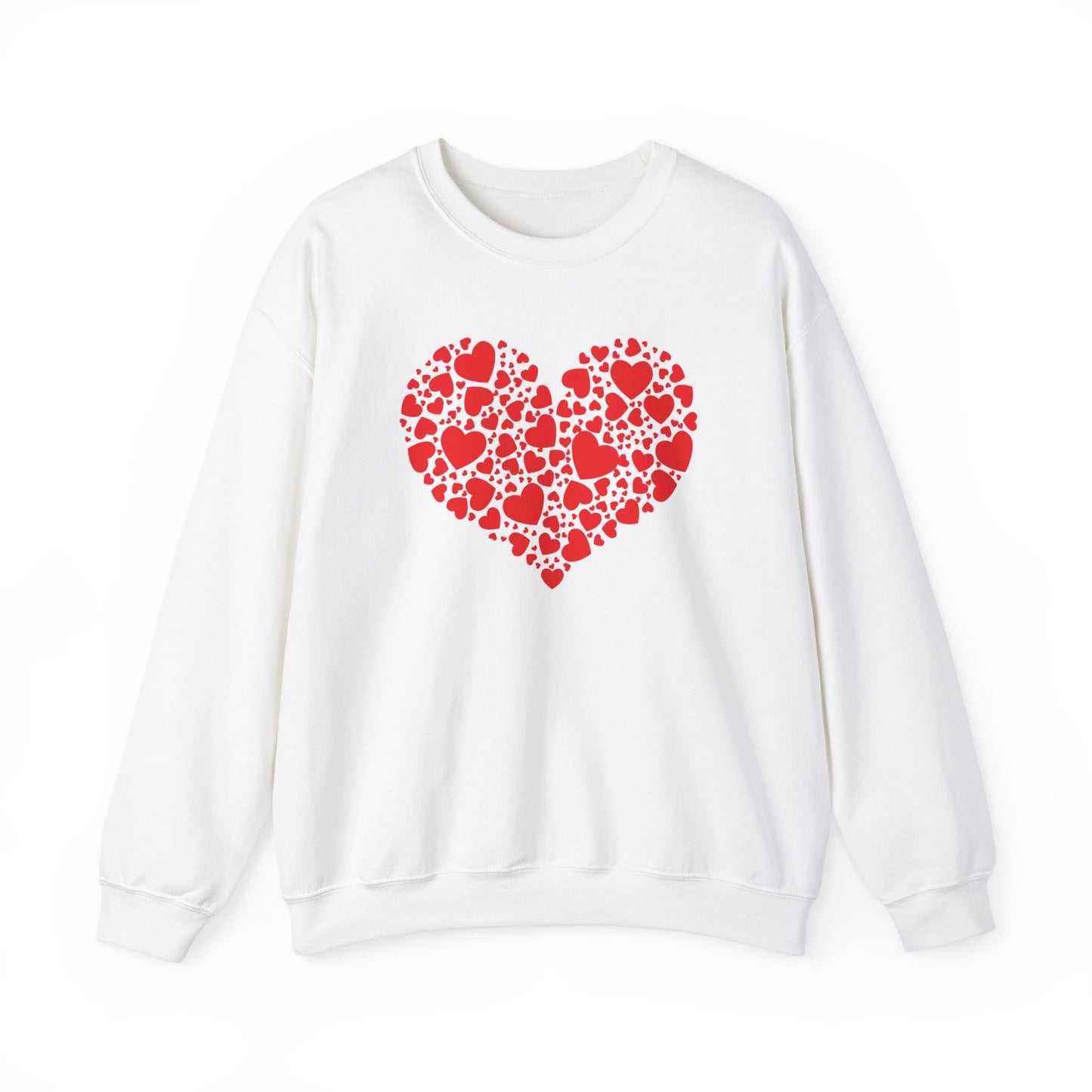 Double Heart Valentines Day Sweatshirt, Heart Sweatshirt Womens Mens S White  - HolidayShoppingFinds