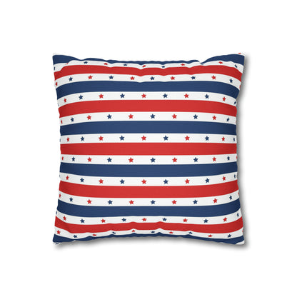 Patriotic Pillowcase, Stars &  Stripes American Flag Accent Pillow Cover, Veterans 4th of July Memorial Day Home Decor    - HolidayShoppingFinds