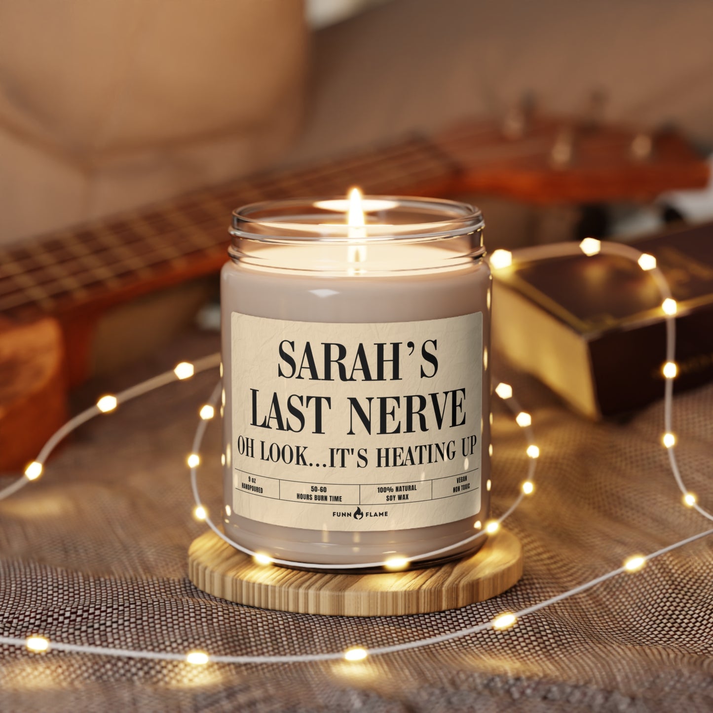 Funny Custom Candle, Last Nerve, Personalized Name Candle Gift (Beige) Custom Name Candle, Funny Gift, 100% Vegan Soy Wax Scented Candle, Eco-Friendly    - HolidayShoppingFinds