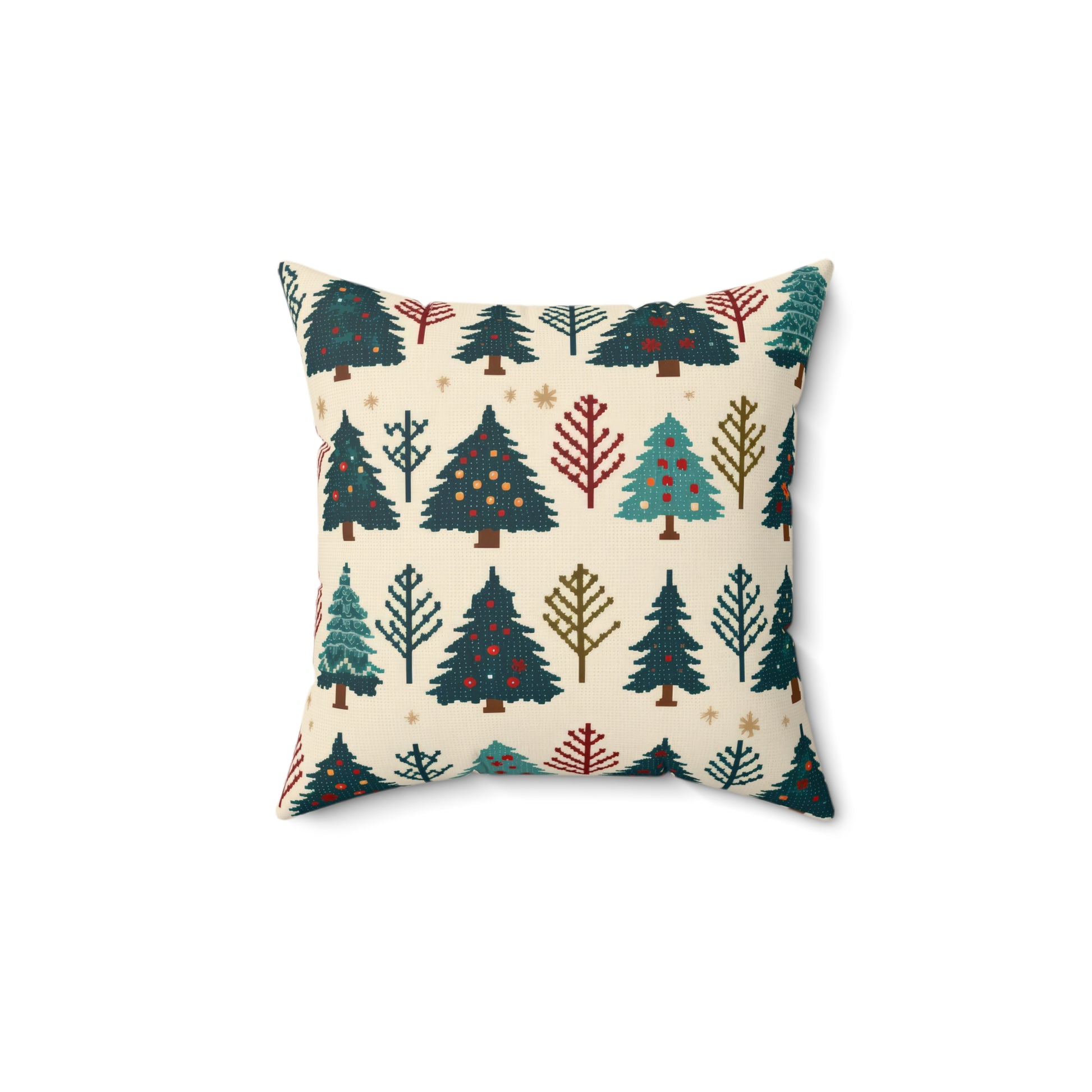 Christmas Trees Pillow, Winter Pines Holiday Accent Pillow, Holiday Gift (Insert Included) 14" × 14"   - HolidayShoppingFinds