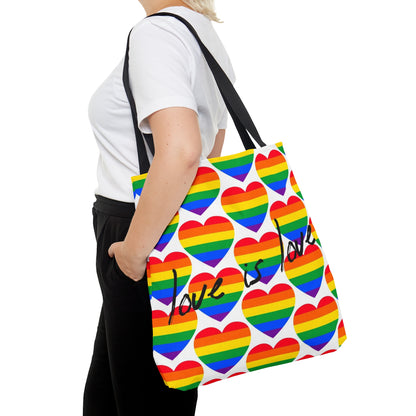 Love is Love Tote Bag, Pride LGBTQ+ Hand Tote Bag, Valentine's Day Gift    - HolidayShoppingFinds