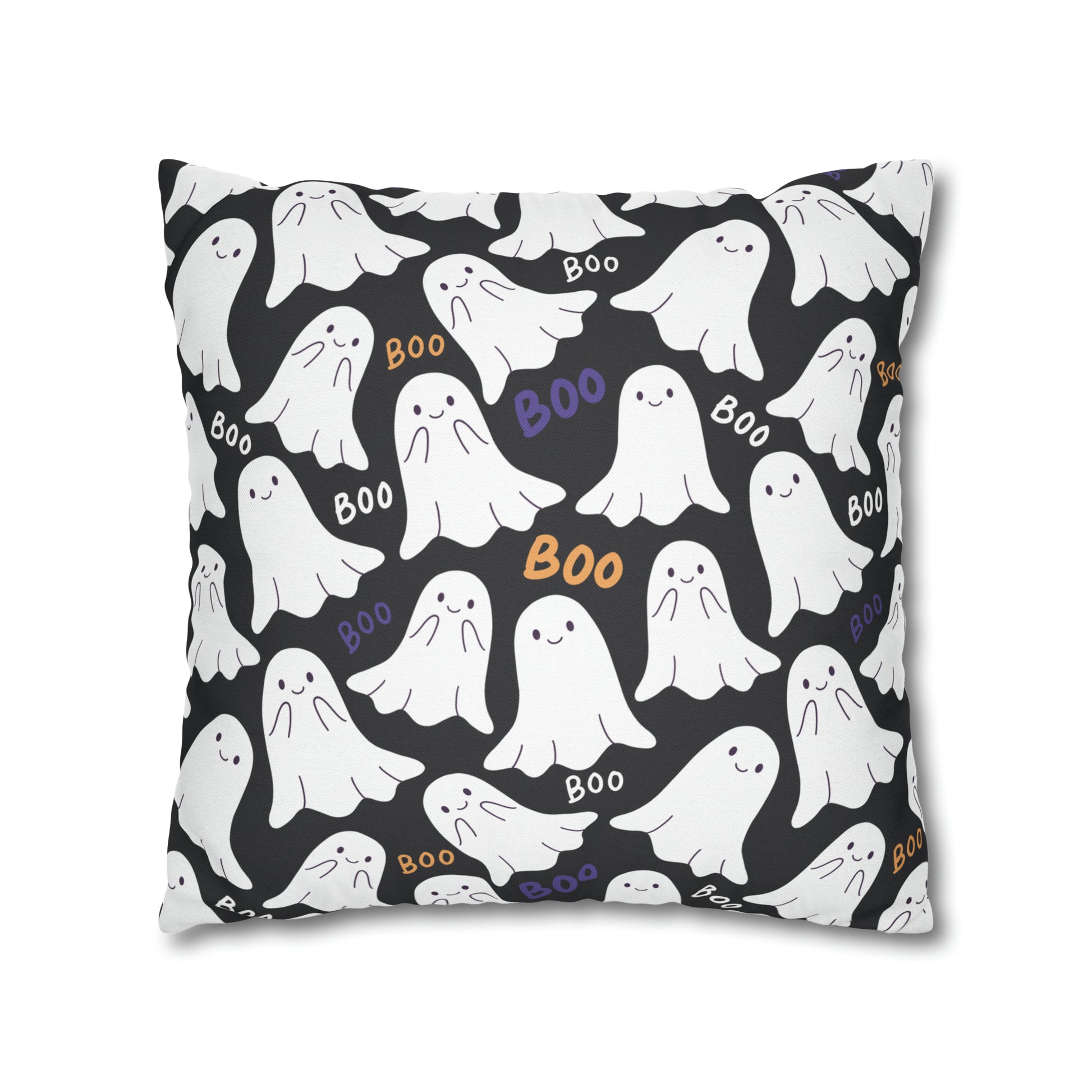 BOO Ghost Decorative Pillowcase Halloween Ghost Spooky Sofa Pillow B&W    - HolidayShoppingFinds