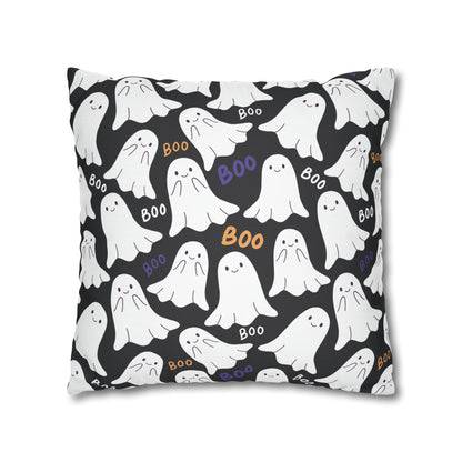 BOO Ghost Decorative Pillowcase Halloween Ghost Spooky Sofa Pillow B&W    - HolidayShoppingFinds