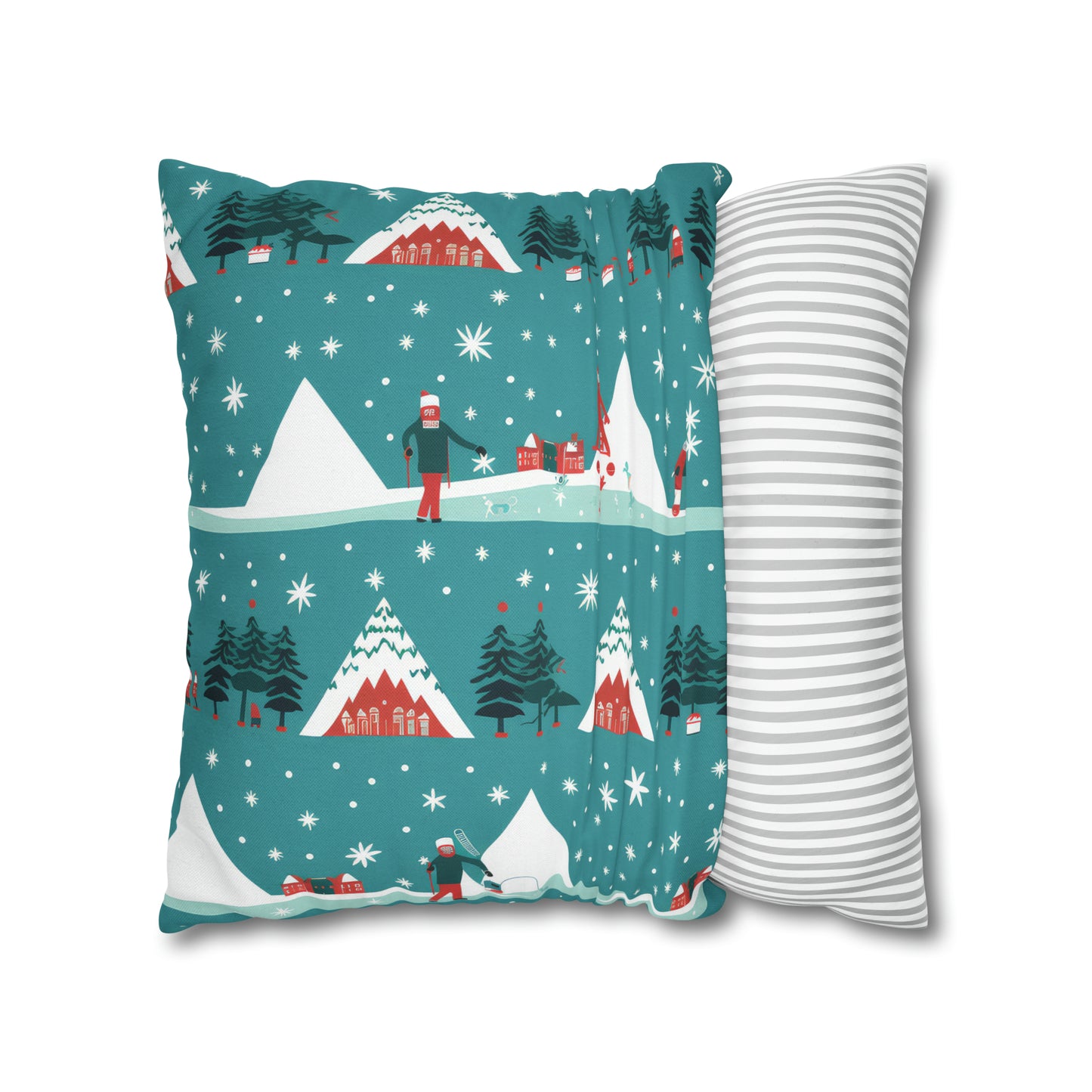 Winter Wonderland Pillowcase Holiday Cabin Snowy Mountain Pillow Décor, Holiday Gift    - HolidayShoppingFinds