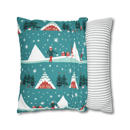 Winter Wonderland Pillowcase Holiday Cabin Snowy Mountain Pillow Décor, Holiday Gift    - HolidayShoppingFinds