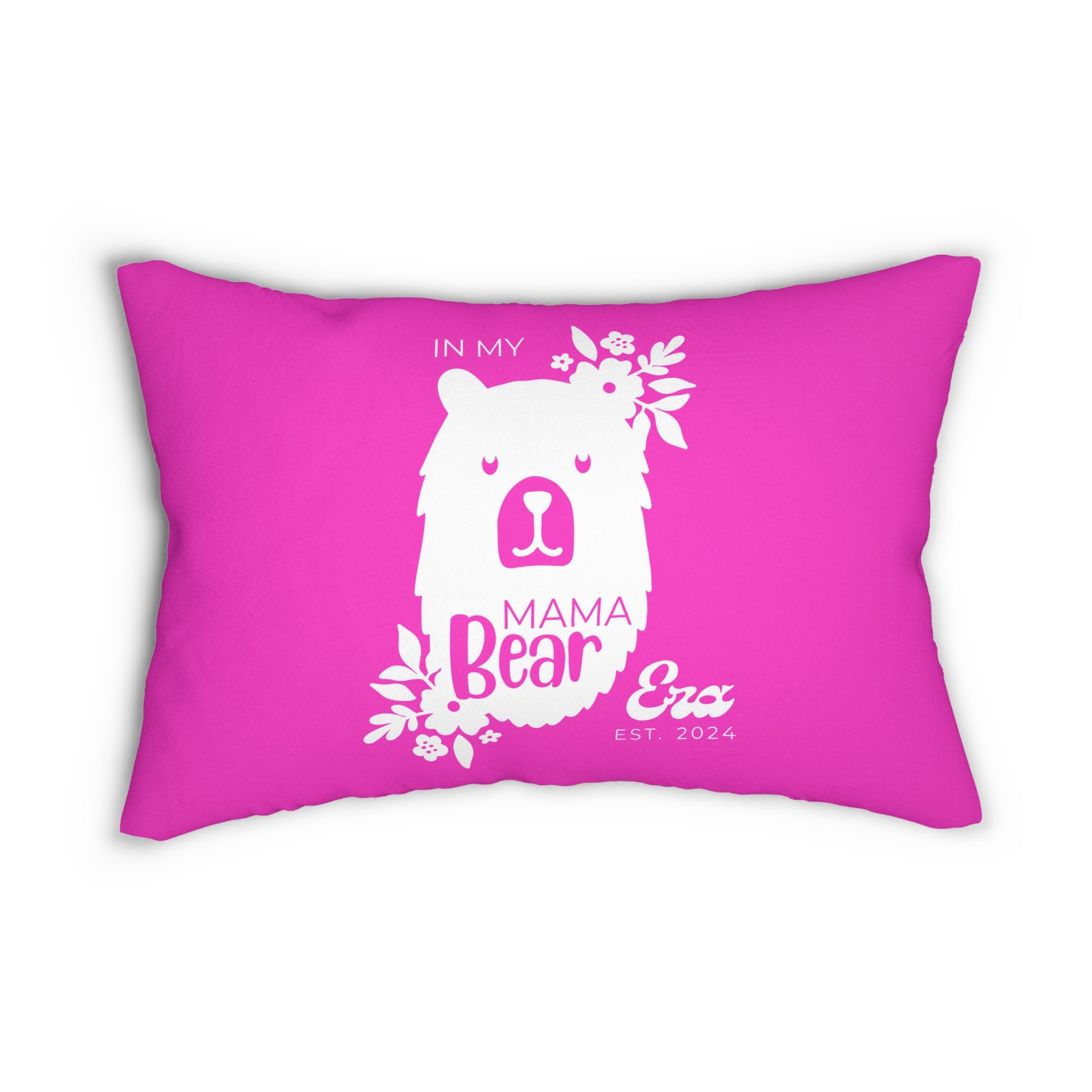 Personalized In My Mama Bear Era Lumbar Pillow Pink, Gift for Mom 20" × 14"   - HolidayShoppingFinds