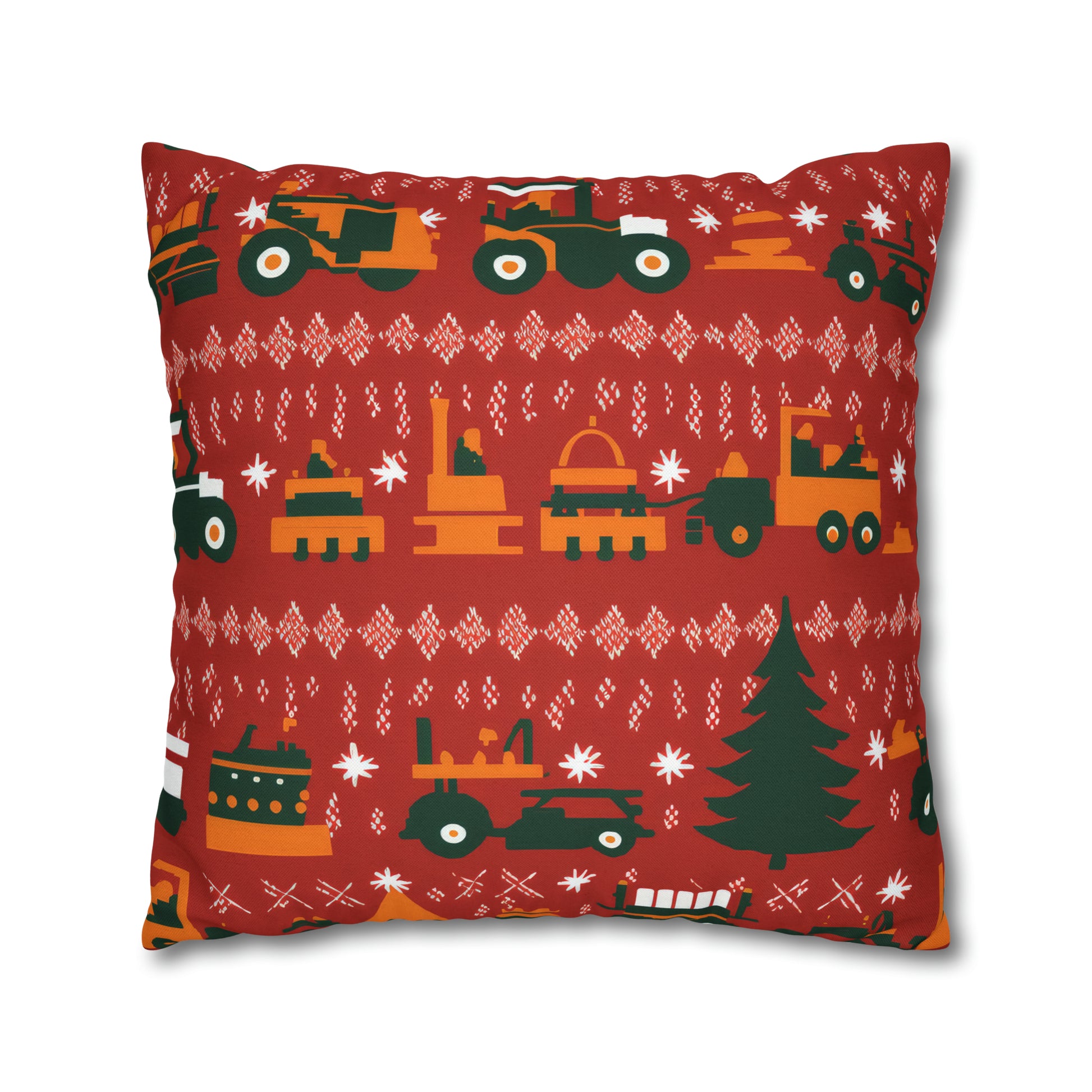 Construction Trucks Pillowcase, Kids Tractors Farm Pillow Red Pillow Cover    - HolidayShoppingFinds