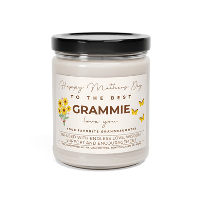 Personalized Happy Mother's Day Candle for Grandma, Custom Gift for Grandmother, To The Best Granny Grammie Nana Nona Abuela Gift (C) Unscented 9oz  - HolidayShoppingFinds