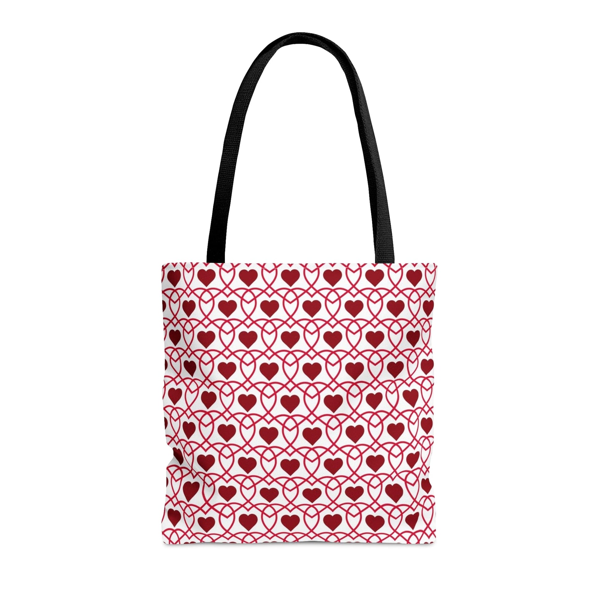 Red Heart to Heart Pattern Hand Tote Bag, Valentine's Day Gift Medium   - HolidayShoppingFinds