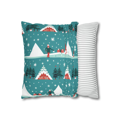 Winter Wonderland Pillowcase Holiday Cabin Snowy Mountain Pillow Décor, Holiday Gift    - HolidayShoppingFinds