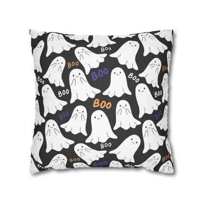 BOO Ghost Decorative Pillowcase Halloween Ghost Spooky Sofa Pillow B&W    - HolidayShoppingFinds