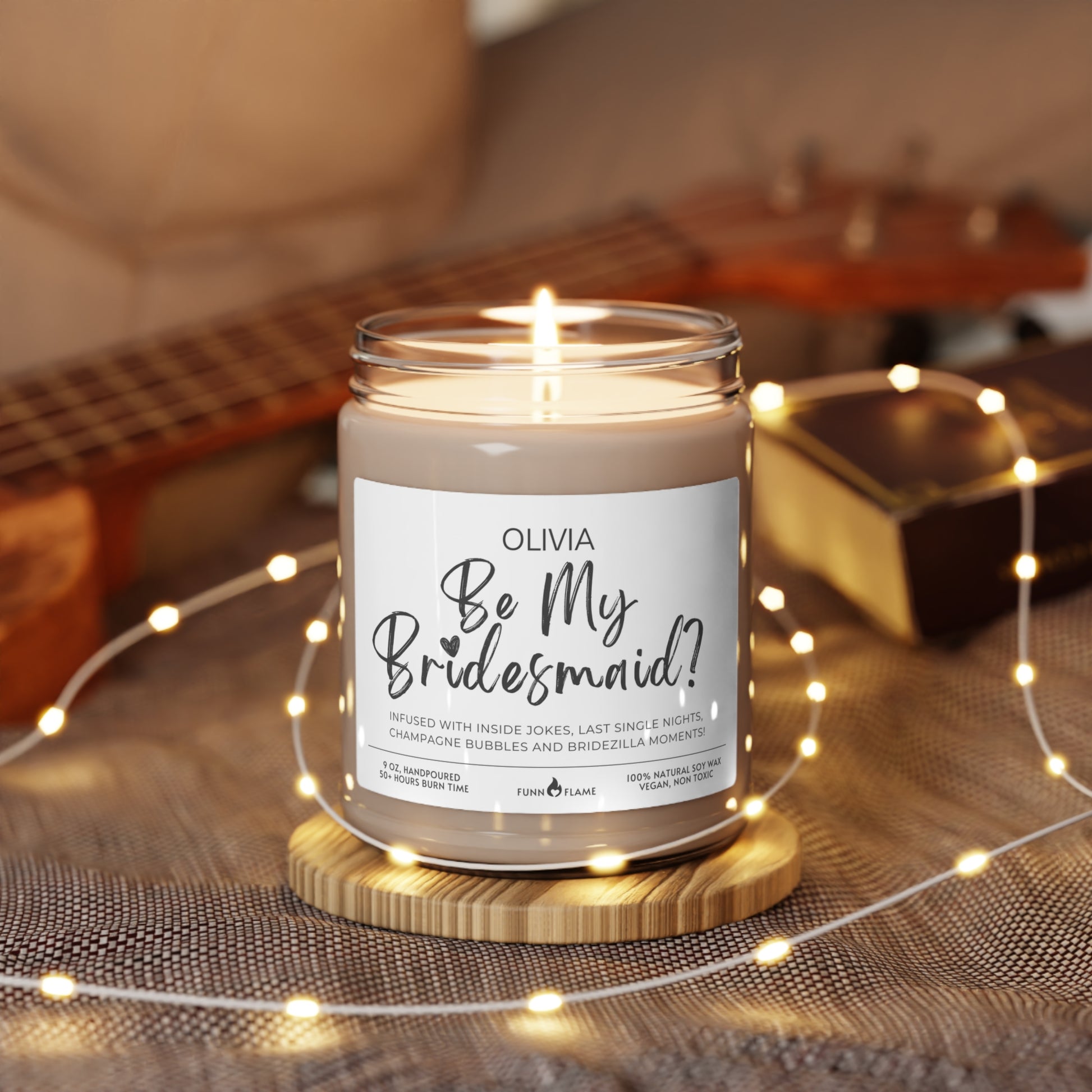 Personalized Bridesmaid Proposal Candle Gift, Bridal Party Gift  (C) Besties, Candle Gift 100% Vegan Eco-Friendly    - HolidayShoppingFinds