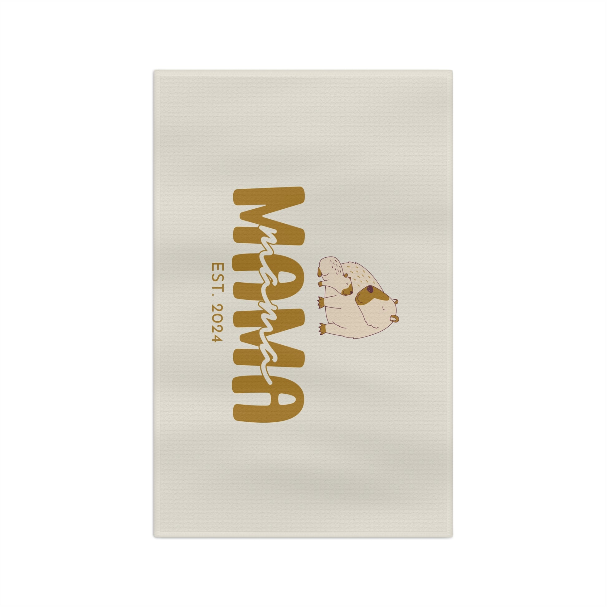 Personalized Mama Capybara KitchenTowel Beige, Gift For Mom    - HolidayShoppingFinds