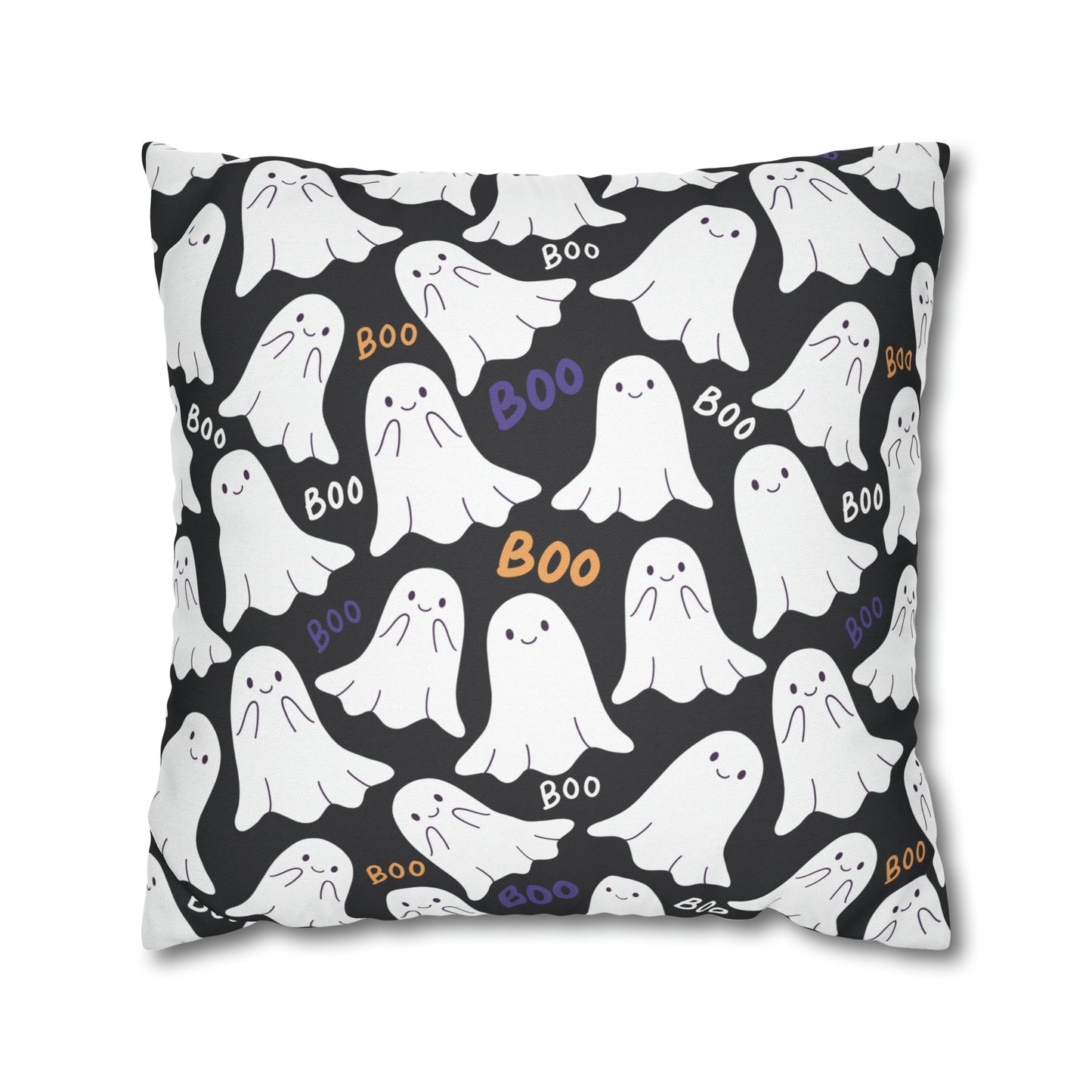 BOO Ghost Decorative Pillowcase Halloween Ghost Spooky Sofa Pillow B&W    - HolidayShoppingFinds