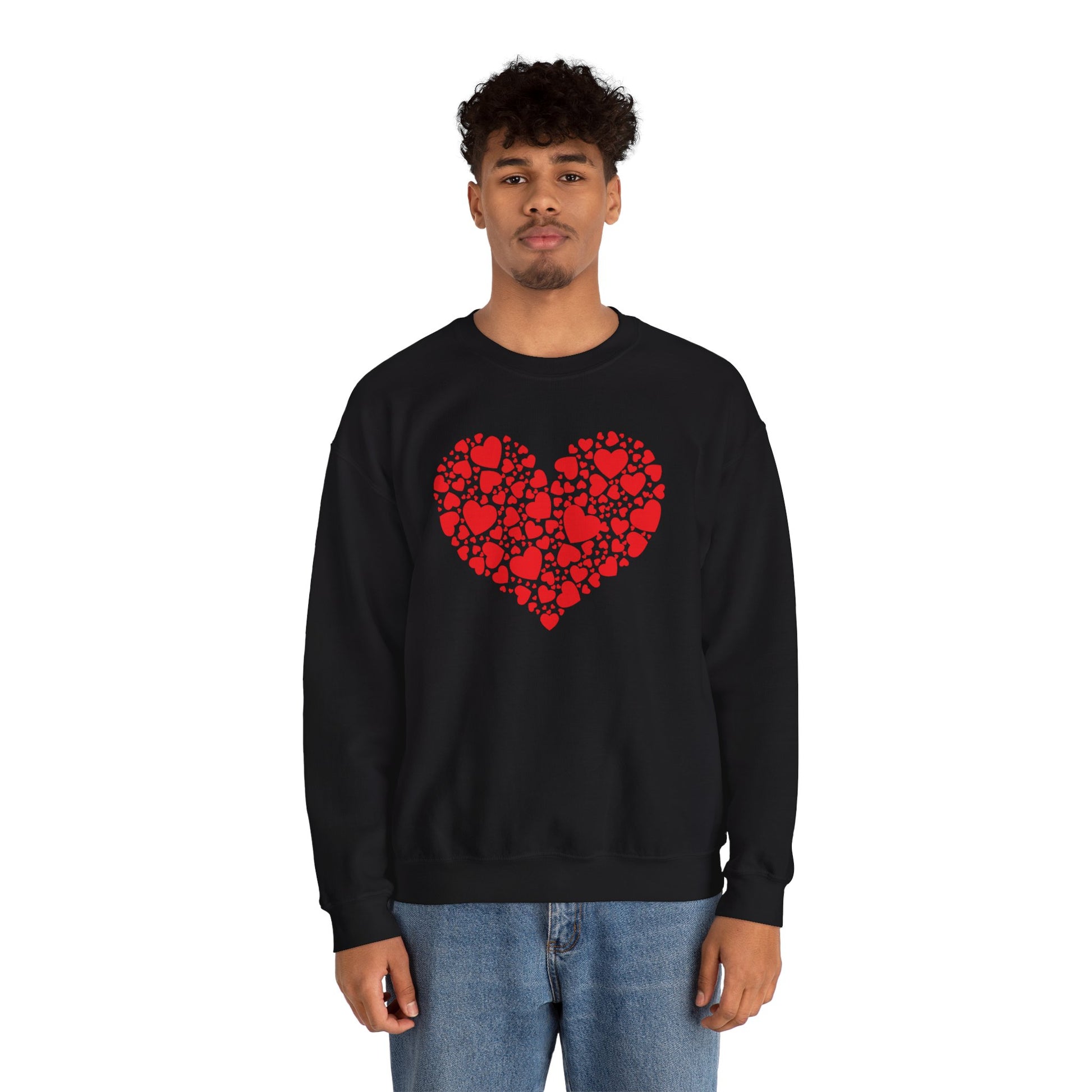 Double Heart Valentines Day Sweatshirt, Heart Sweatshirt Womens Mens    - HolidayShoppingFinds