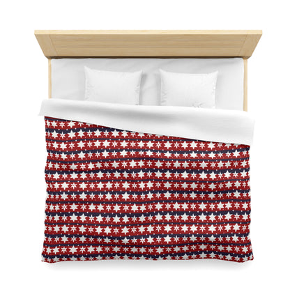 Patriotic Duvet Cover, USA American Flag Duvet, Red White & Blue Duvet Twin/TwinXL/Queen/King, Veterans 4th of July Memorial Day Bedding Décor King White  - HolidayShoppingFinds