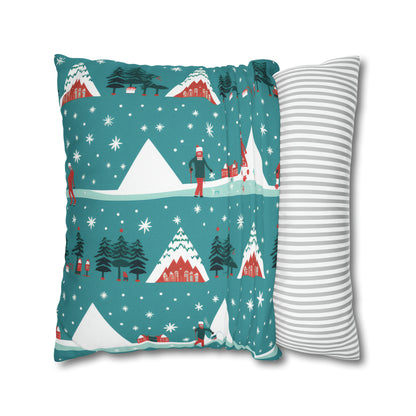 Winter Wonderland Pillowcase Holiday Cabin Snowy Mountain Pillow Décor, Holiday Gift    - HolidayShoppingFinds