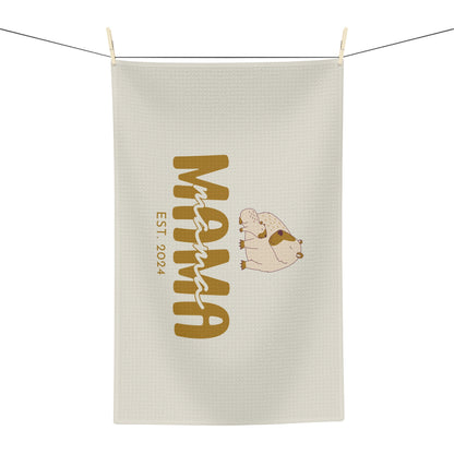 Personalized Mama Capybara KitchenTowel Beige, Gift For Mom    - HolidayShoppingFinds