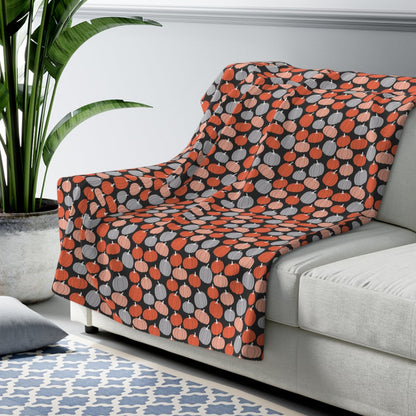 Halloween Pumpkin Sherpa Fleece Blanket, Halloween Throw Blanket 50" × 60"   - HolidayShoppingFinds