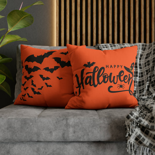 Happy Halloween Scary Bat 2-Sided Square Throw Pillow Case Cover 🎃 20" × 20"   - HolidayShoppingFinds