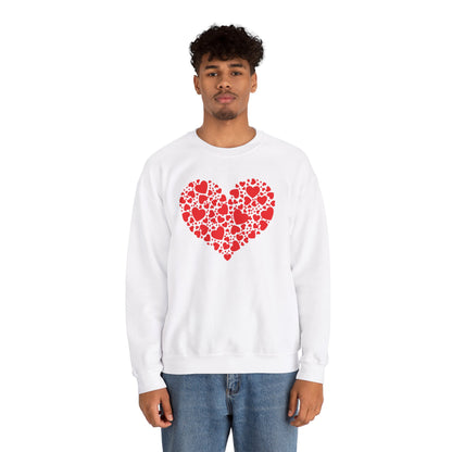 Double Heart Valentines Day Sweatshirt, Heart Sweatshirt Womens Mens    - HolidayShoppingFinds