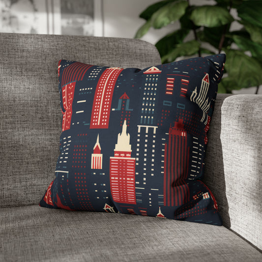 Skyscrapers Pillowcase, Urban Metropolis City Skyline Pillow Case Cover 18" × 18"   - HolidayShoppingFinds