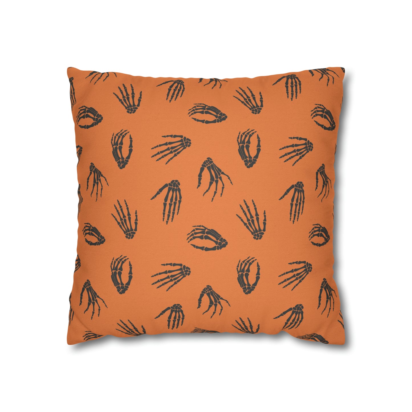 Skeleton Hands Pillowcase Halloween Orange Pillow Spooky Accent Pillow    - HolidayShoppingFinds