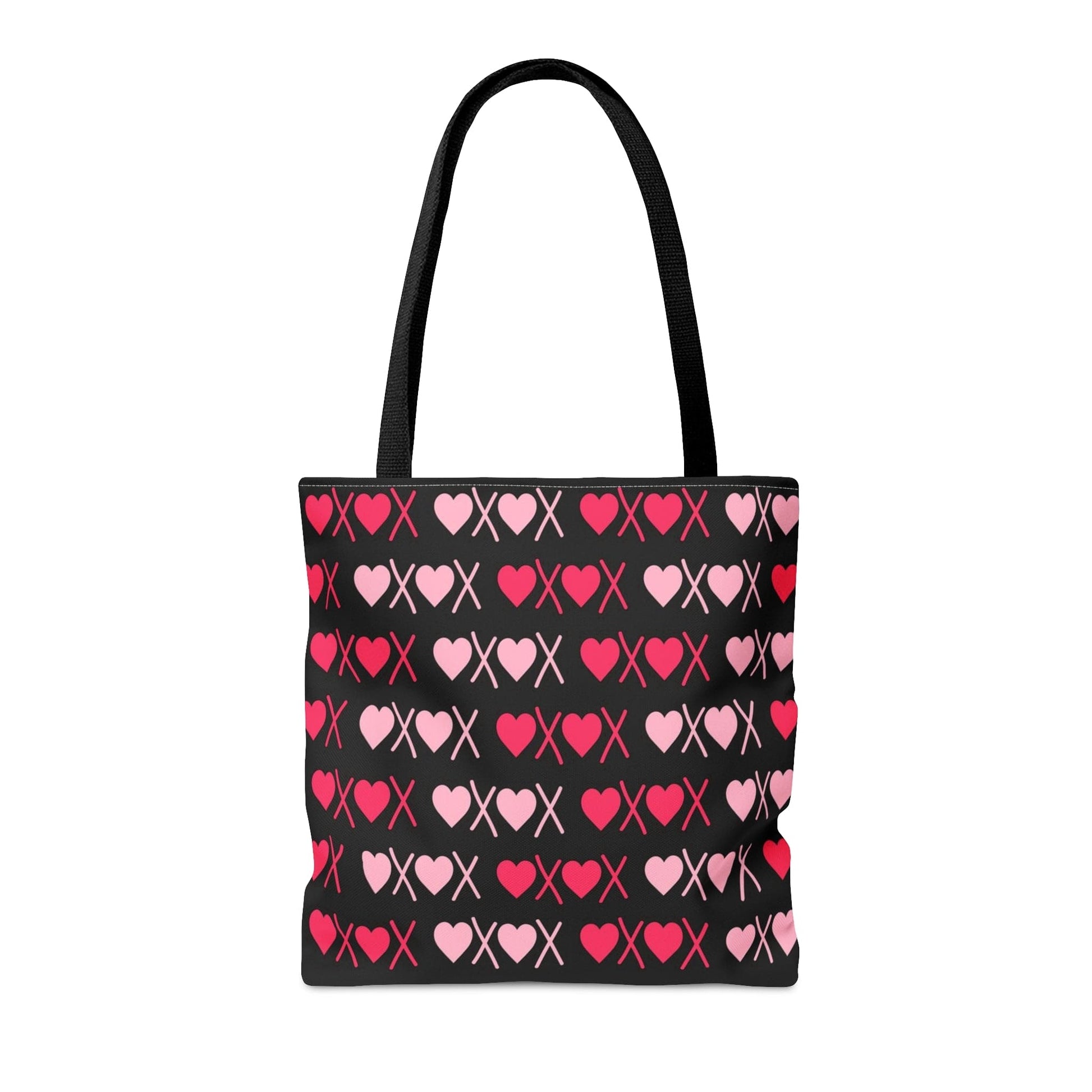 XOXO Pink Hearts Pattern Black Tote Bag - Valentine's Gift    - HolidayShoppingFinds