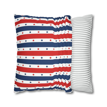 Patriotic Pillowcase, Stars &  Stripes American Flag Accent Pillow Cover, Veterans 4th of July Memorial Day Home Decor    - HolidayShoppingFinds