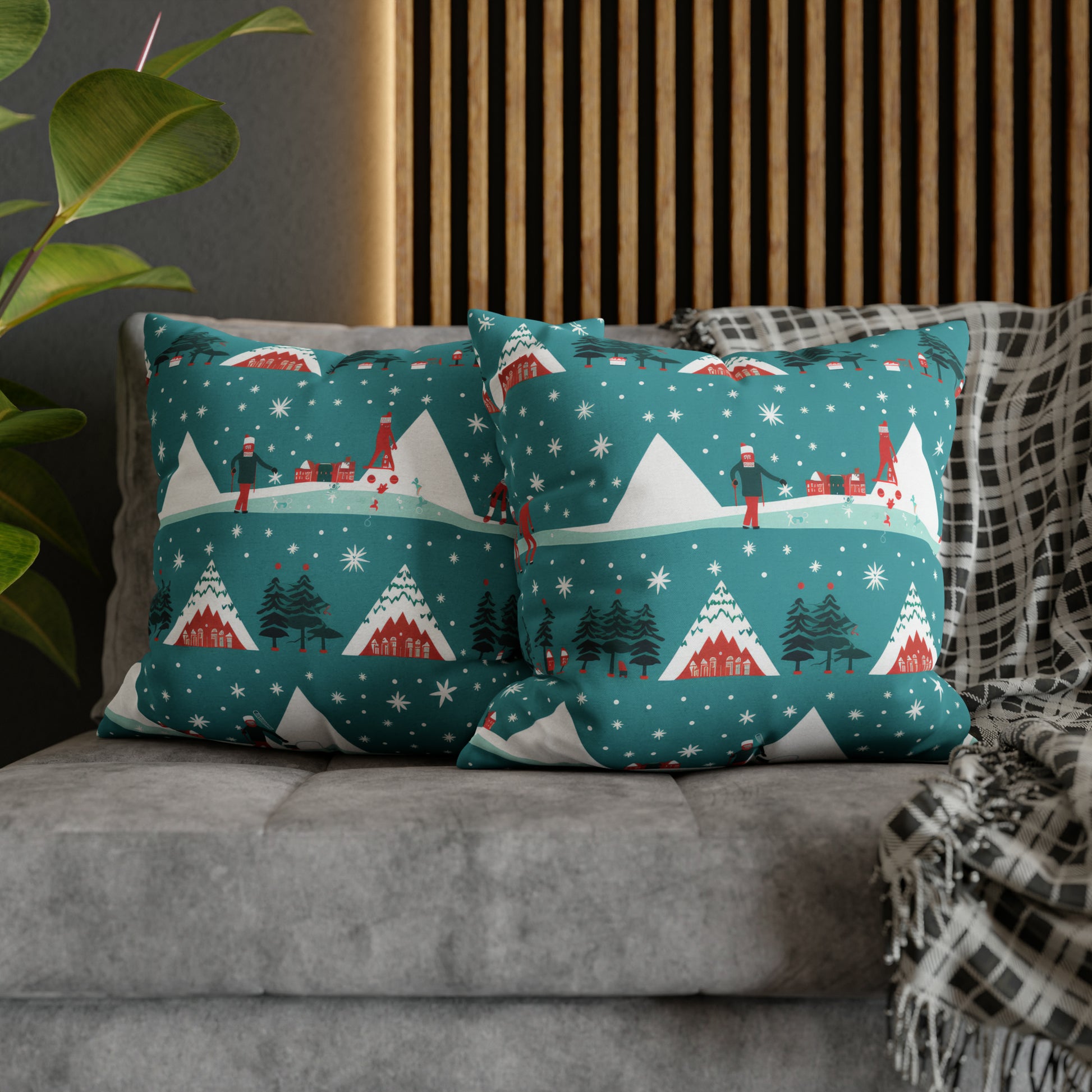 Winter Wonderland Pillowcase Holiday Cabin Snowy Mountain Pillow Décor, Holiday Gift    - HolidayShoppingFinds