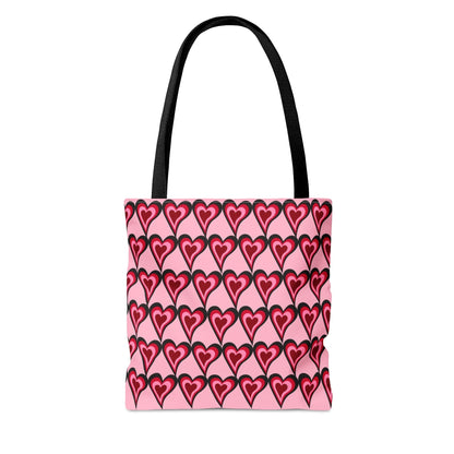 Big Red & Pink Hearts Pattern Pink Hand Tote Bag - Valentine's Gift    - HolidayShoppingFinds