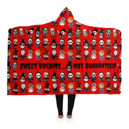 Halloween Killers Hooded Blanket "Sweet Dreams Not Guaranteed!"- Red    - HolidayShoppingFinds