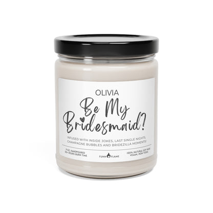 Personalized Bridesmaid Proposal Candle Gift, Bridal Party Gift  (C) Besties, Candle Gift 100% Vegan Eco-Friendly Christmas Warmth 9oz  - HolidayShoppingFinds