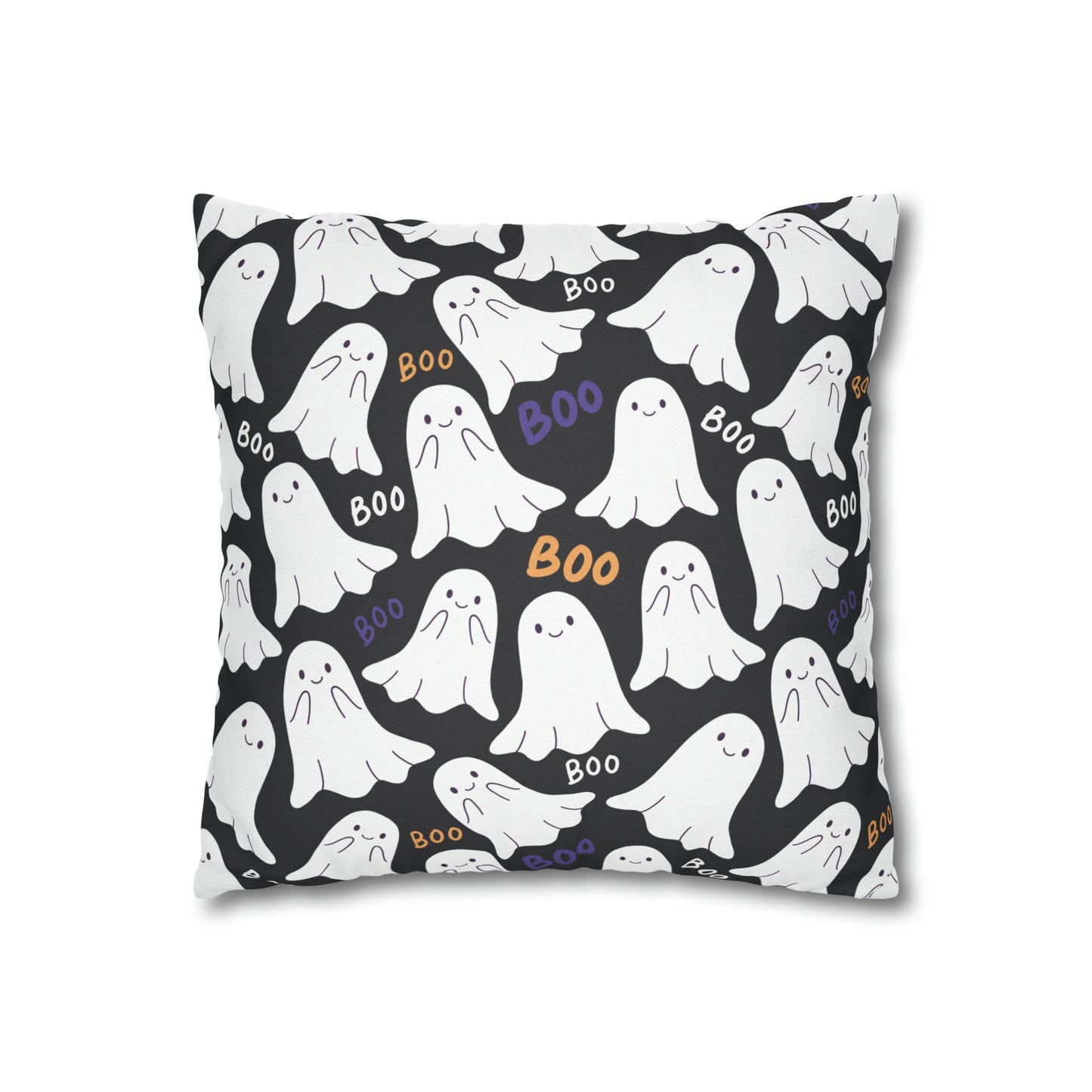 BOO Ghost Decorative Pillowcase Halloween Ghost Spooky Sofa Pillow B&W    - HolidayShoppingFinds