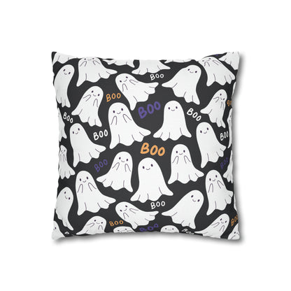 BOO Ghost Decorative Pillowcase Halloween Ghost Spooky Sofa Pillow B&W    - HolidayShoppingFinds