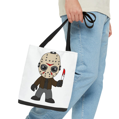 Friday the 13th Jason Tote Bag, Halloween Tick or Treat Bag White, Horror Movie Fan Gift, Camp Crystal Lake Bag Small   - HolidayShoppingFinds