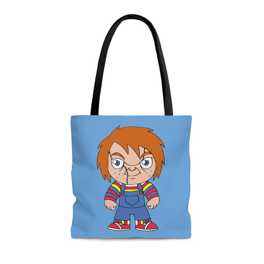 Chucky Tote Bag, Halloween Scary Doll Handbag, Horror Movie Fan Gift, Blue Trick or Treat Bag Medium   - HolidayShoppingFinds